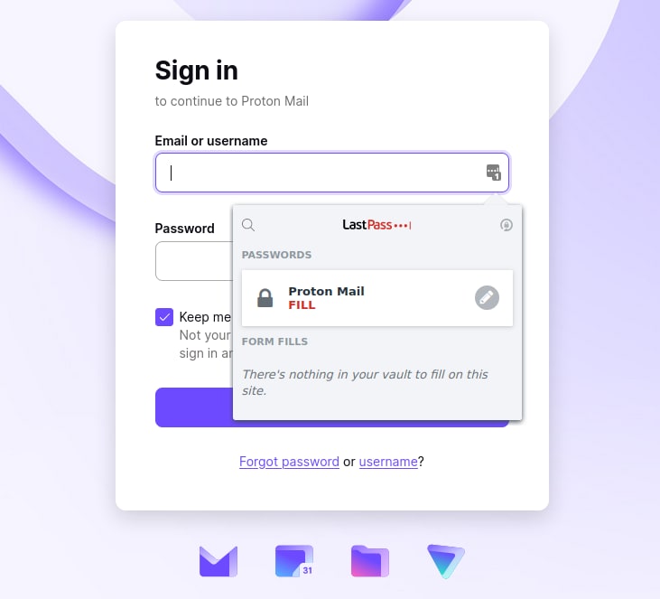 Autofill your login details with LastPass