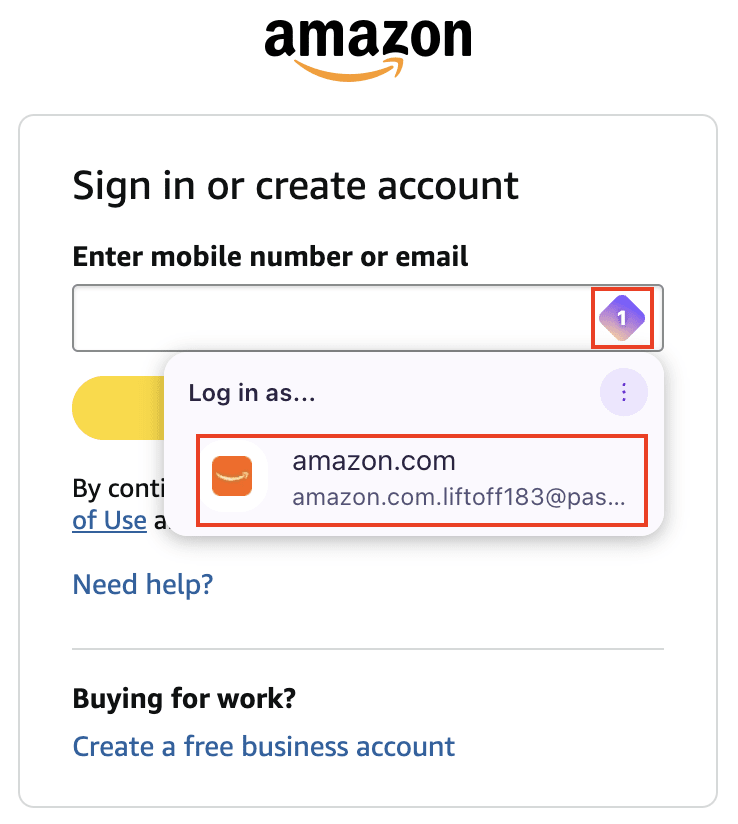 How to use a Proton Pass alias on Amazon