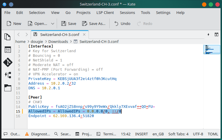 Manually edit the .conf file to support IPv6 connections