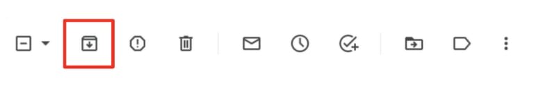 The Gmail archive button