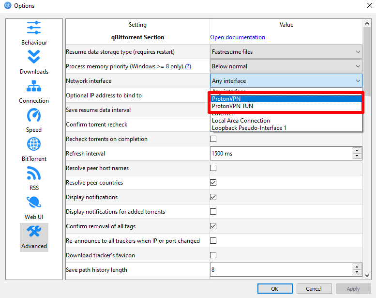 Assign the network interface