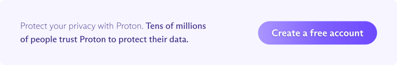 Pulsante Crea un Account Proton gratuito