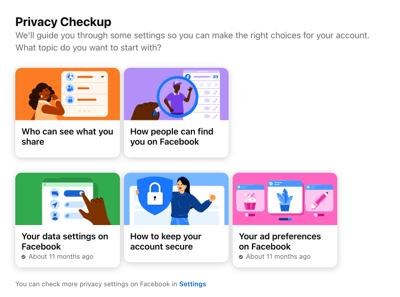 Privacy checkup