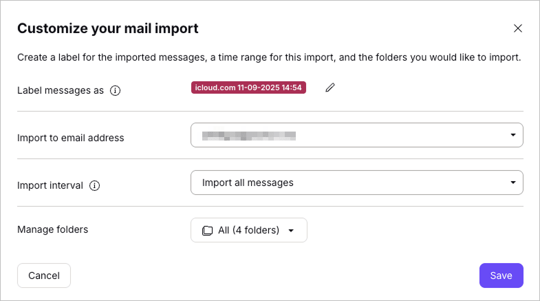 How to customize your Proton Mail import