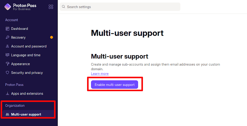 Enable multi-user support