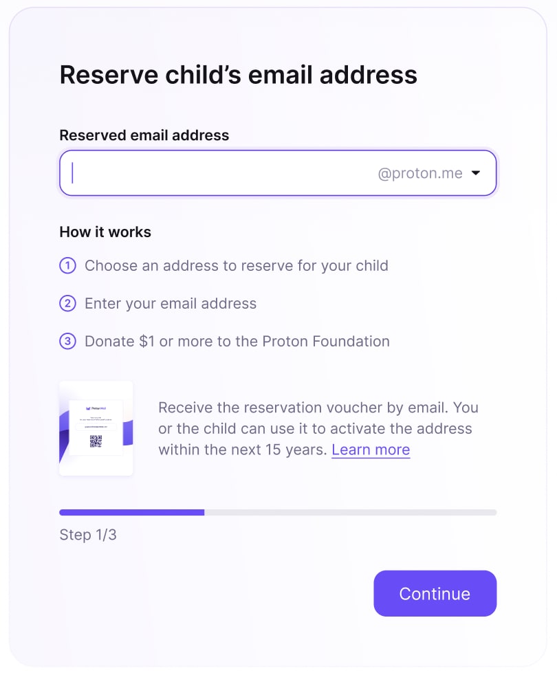 How to reserve an email address for your child using Proton Mail