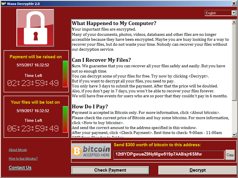 Example of ransomware