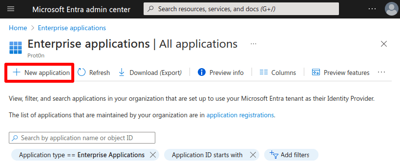 Add a new application in Microsoft Entra