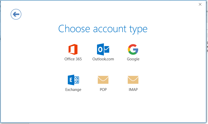 Select IMAP account type