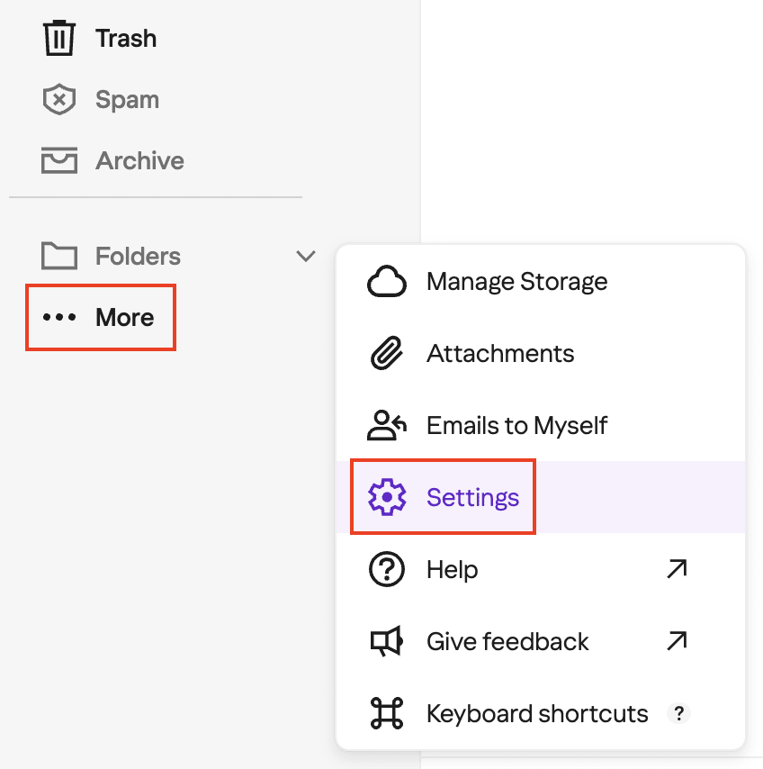 How to access settings on Yahoo Mail for web