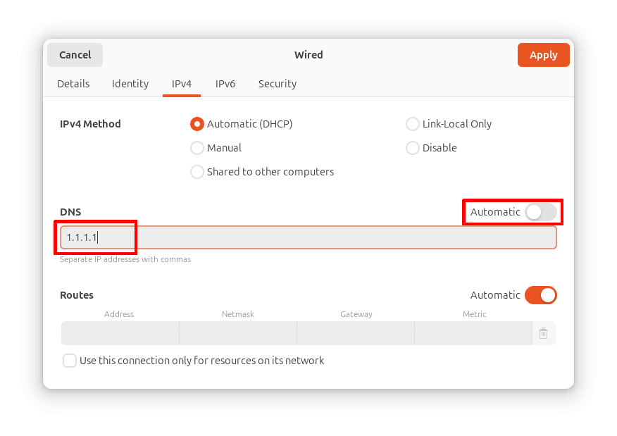 Specify your prefered DNS server