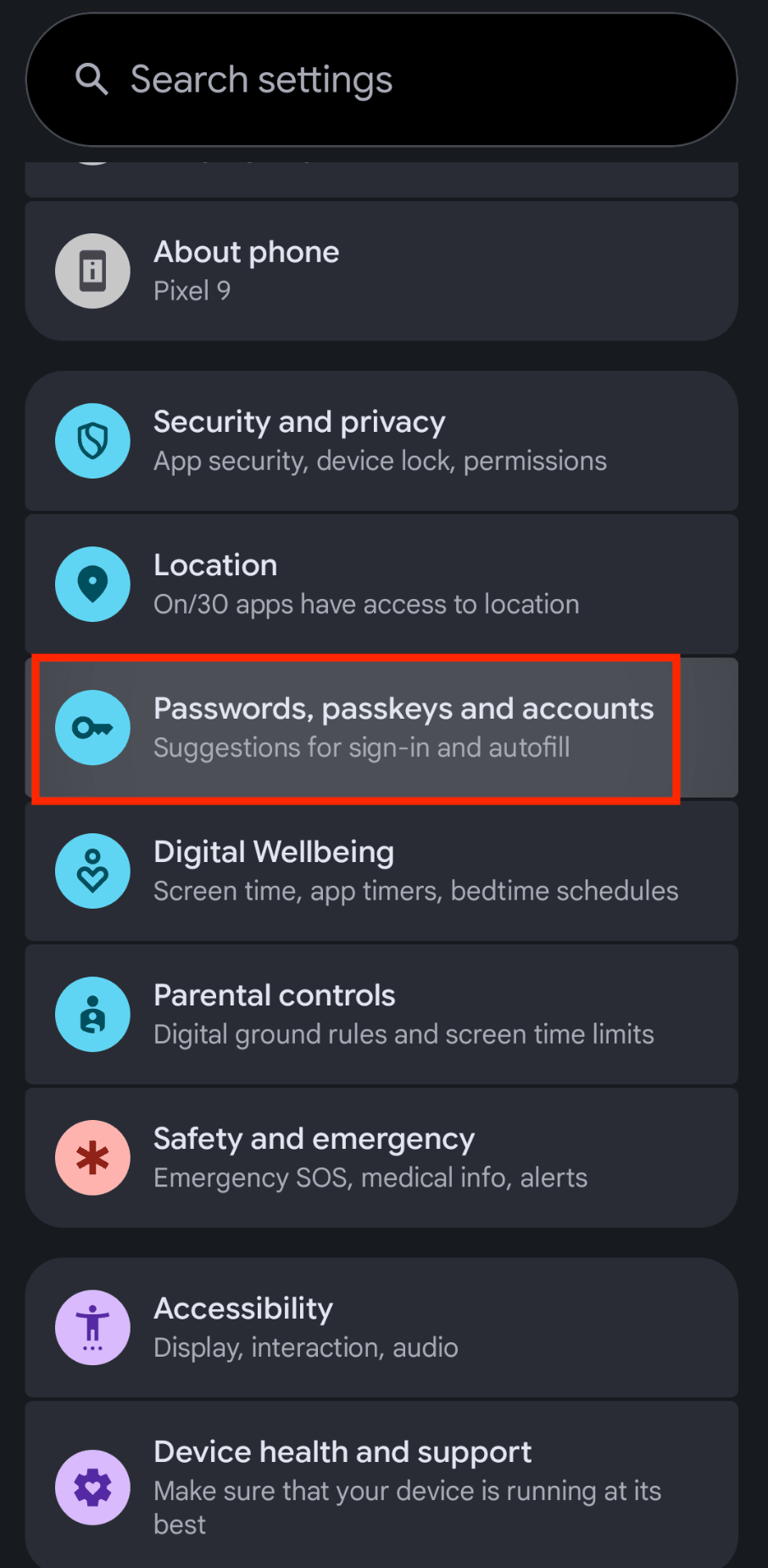 How to change your Android password