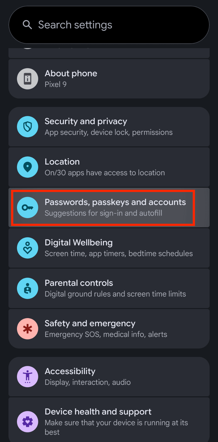 How to change your Android password