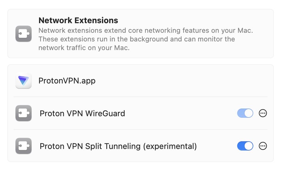 macOS network extensions