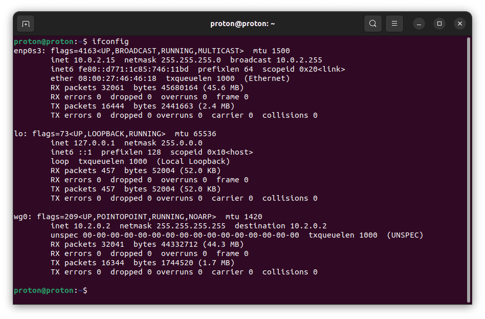 ipconfig