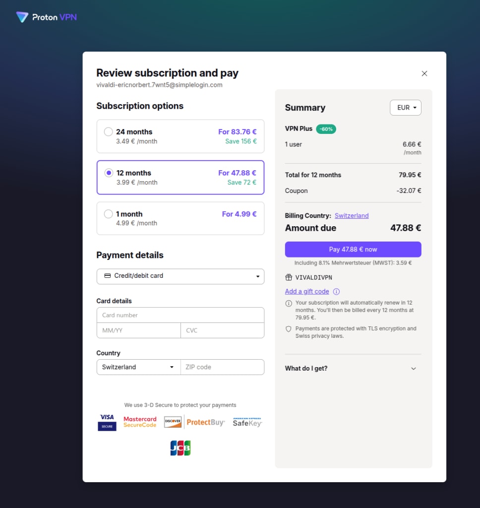 Enter your payment details