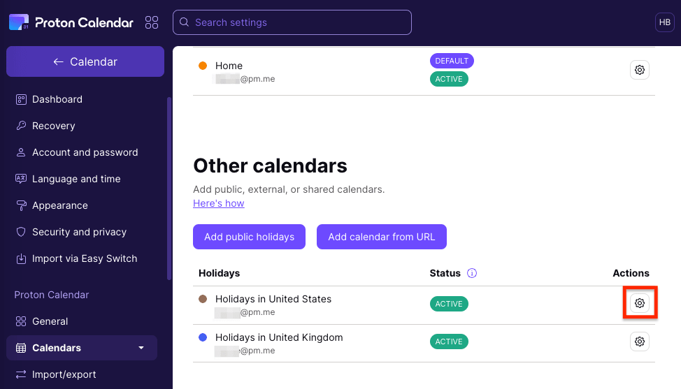 How to add public holiday calendars in Proton Calendar | Proton