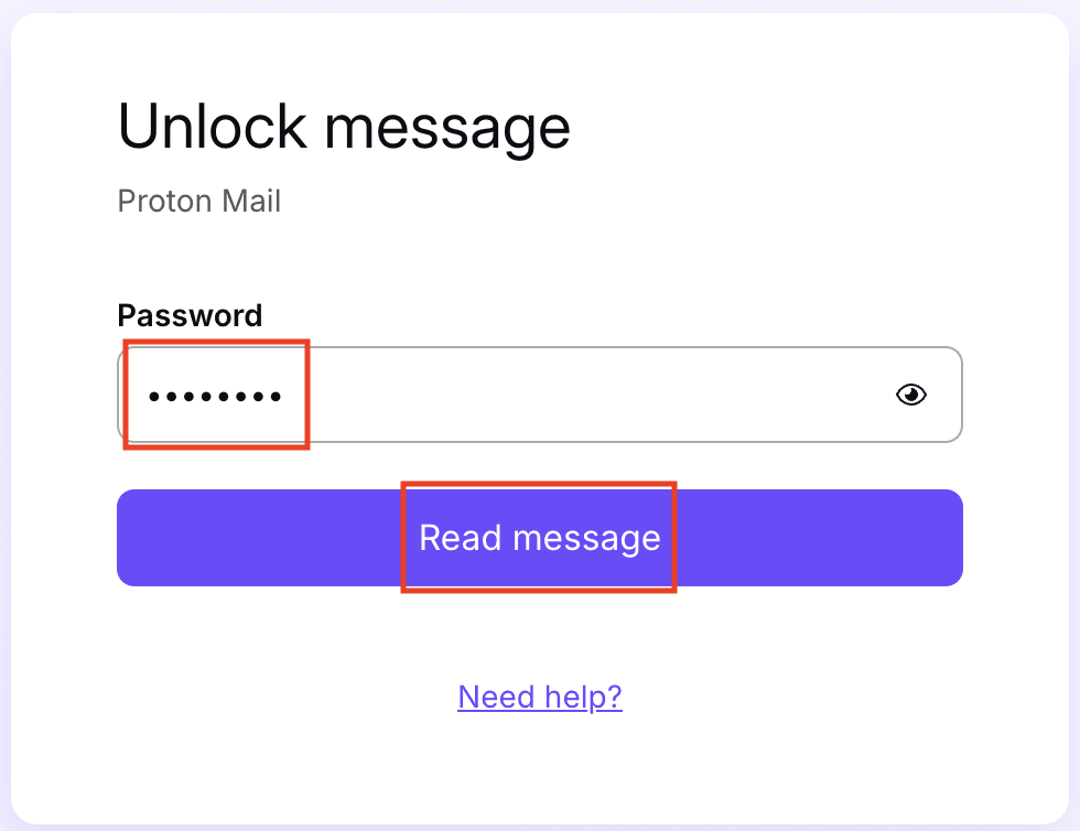 How to open a password-protected Proton email received in any other email service