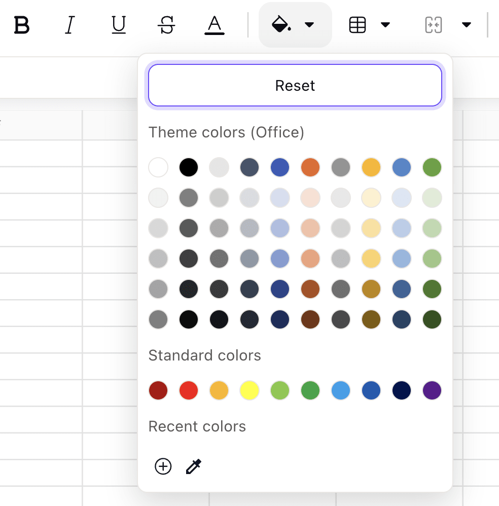 How to style content in Proton Sheets