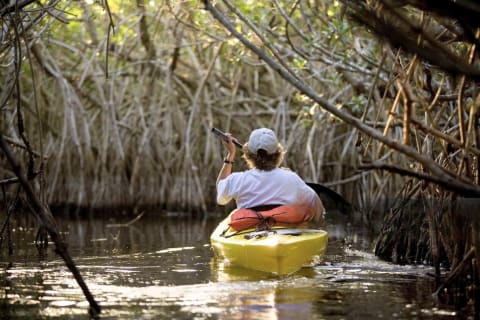 boy kayaking