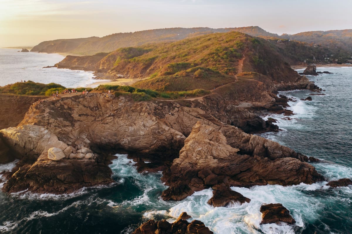 Punta Cometa viewpoint in Mazunte at sunset