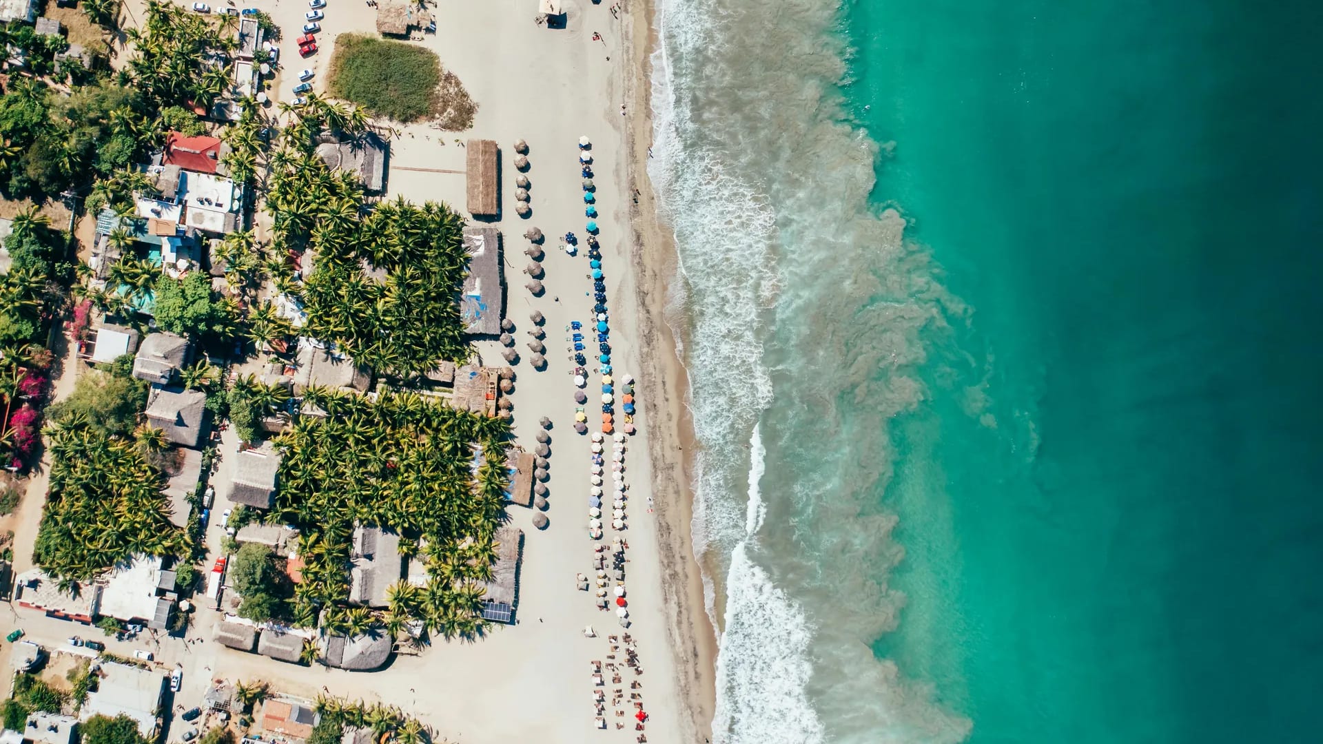 Aerial view of Puerto Escondido beaches