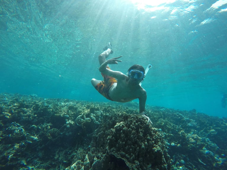 snorkeling man