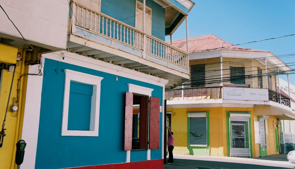 Colourful neighbourhood street in Mexico — affordable furnished apartments in Puerto Escondido's La Punta and Zicatela range from $400 to $1,200 USD per month in 2026