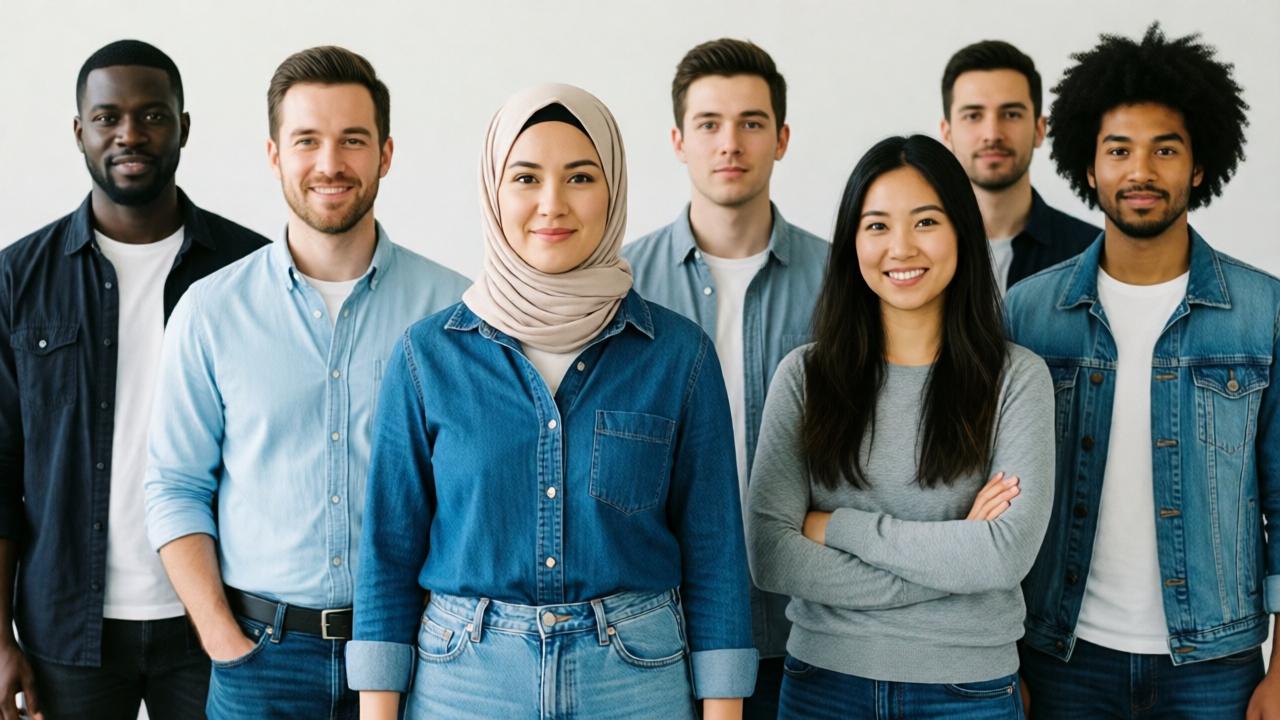 Diverse team of professionals collaborating in a modern office setting