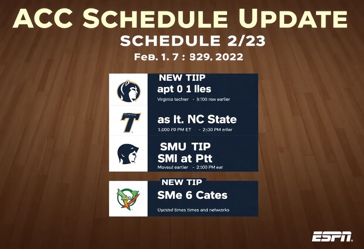 ACC Adjusts February 7 Basketball Schedule: New Times and Networks Set