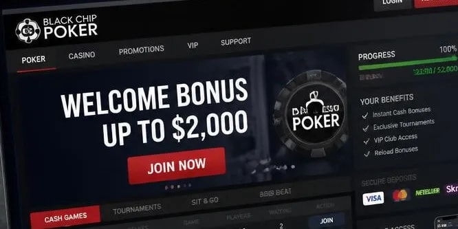 Black Chip Poker Welcome Bonus Up to $2,000 Guide 2026