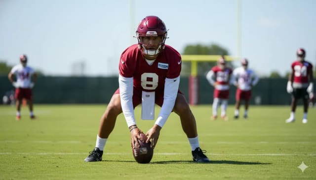 Jayden Daniels Avoids Surgery After Elbow Injury; Commanders Turn to Mariota