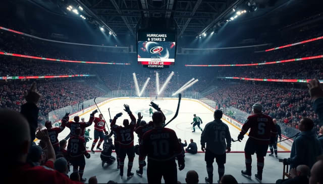 Hurricanes Defeat Stars 6-3, Dallas Winless Streak Hits Six