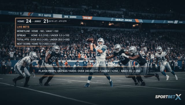 NFL Live Scores, Results, and In-Play Betting Odds