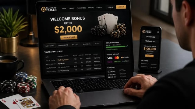 Black Chip Poker Welcome Bonus Up to $2,000 Guide 2026