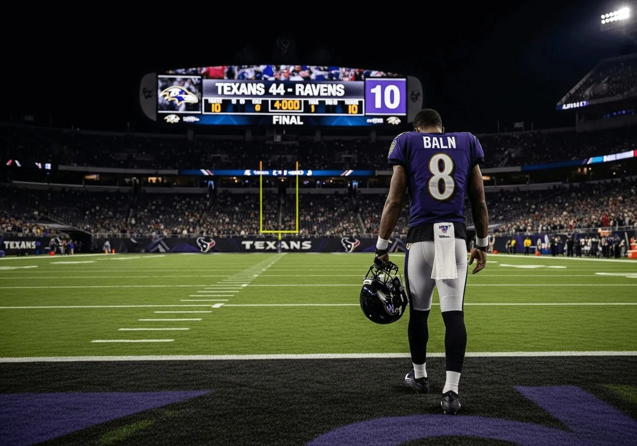 Ravens’ Playoff Hopes Fade After 44-10 Loss to Houston