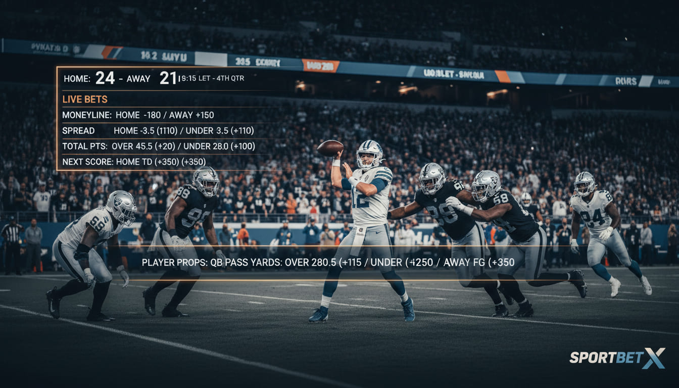 NFL Live Scores, Results, and In-Play Betting Odds