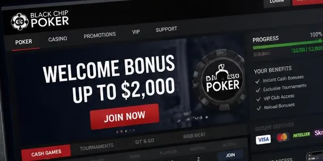 Black Chip Poker Welcome Bonus Up to $2,000 Guide 2026