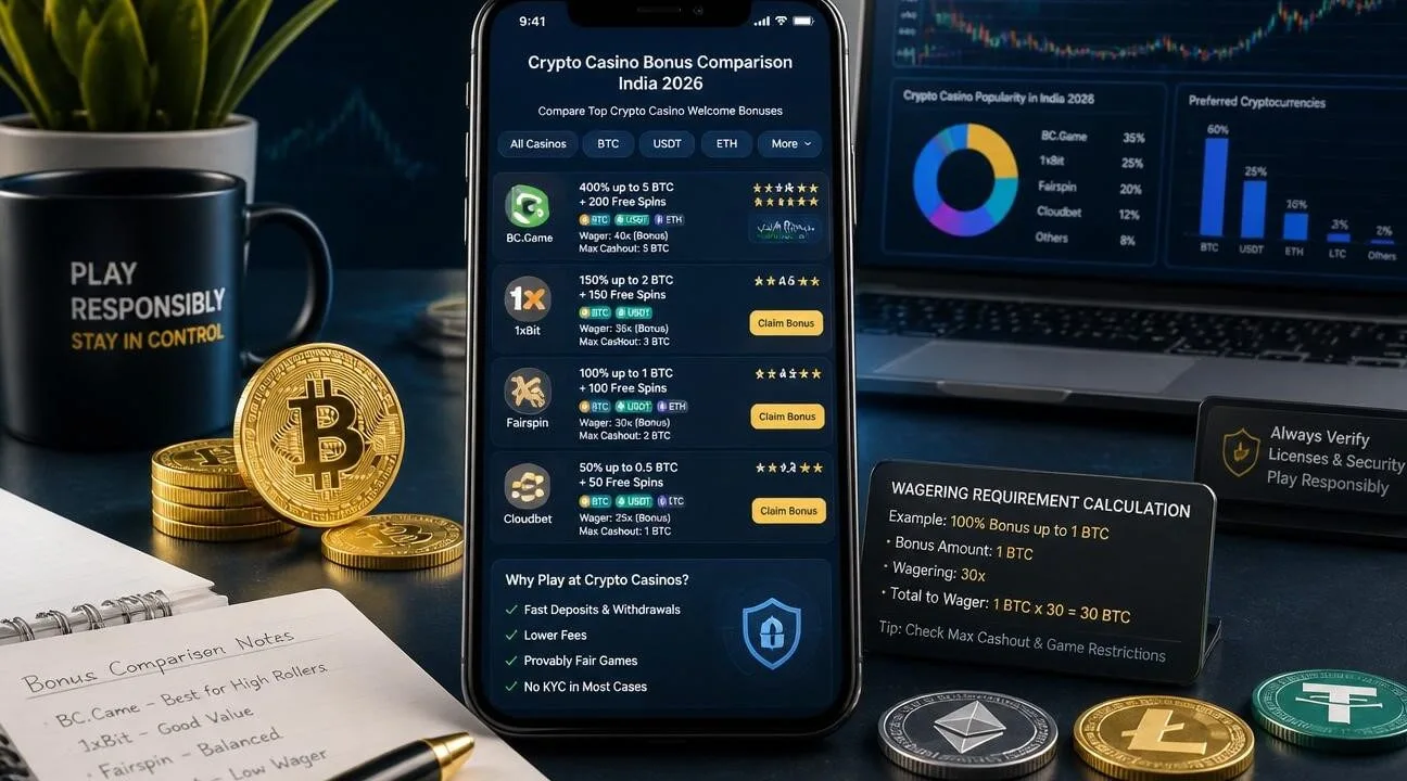 Best Crypto Casino Welcome Bonuses India 2026