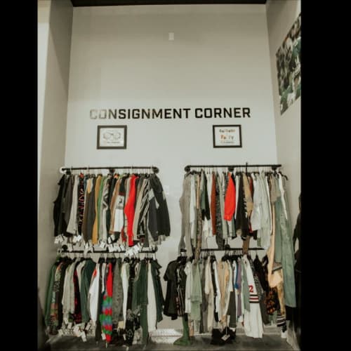 Consignment Corner racks at Old Threads Co
