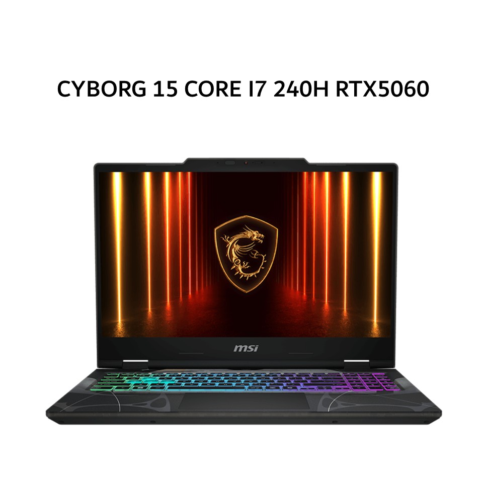 MSI CYBORG 15 CORE I7 240H RTX5060 8GB/ 16GB 512GB W11+OHS 15.6FHD 144HZ 4ZRGB 2Y+ADP BLK-B2RWFKG.050