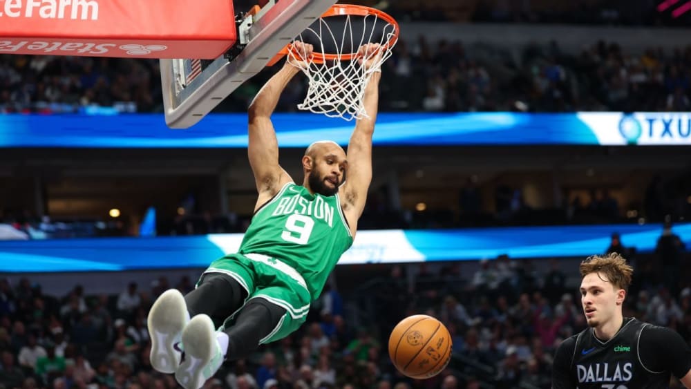 Cooper Flagg i Derrick White en una lliga fantasy de l'NBA.