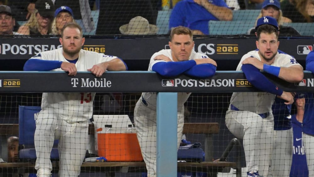 Jugadors dels Dodgers després de la derrota contra els Brewers a les NLCS.