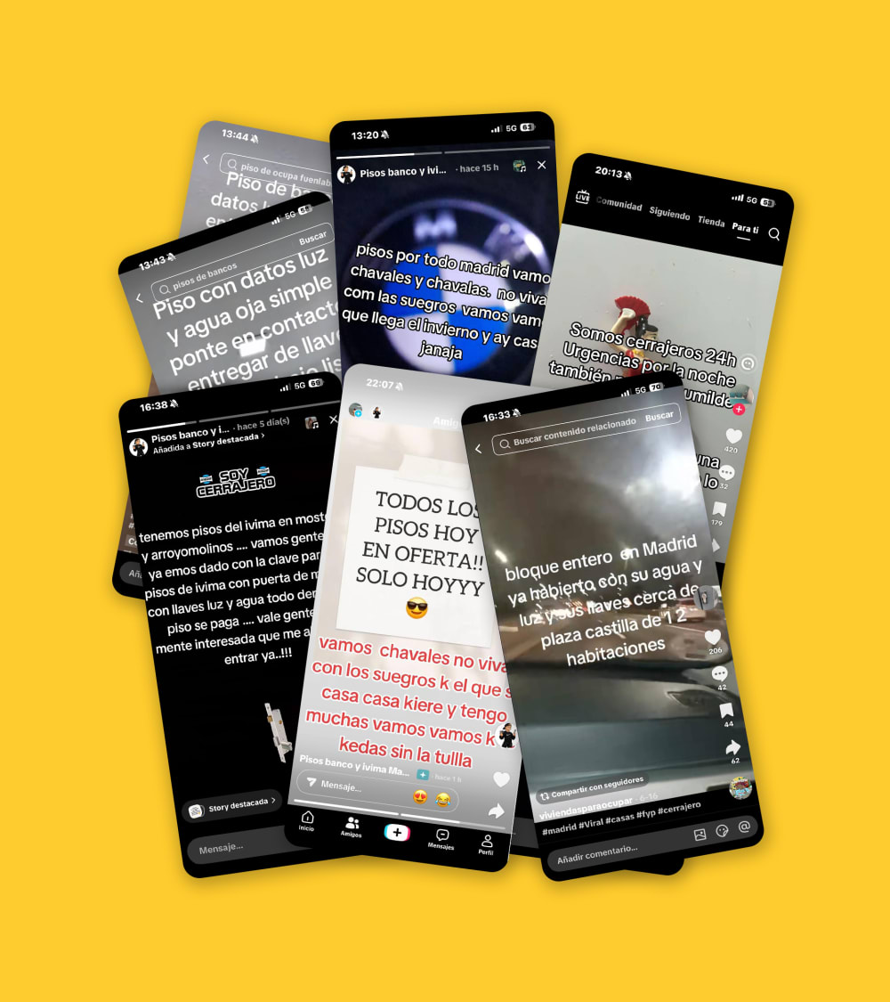 La màfia dels okupes s'estén per TikTok: "T'obro el pis per 1.500 euros. Et demanes un Glovo i ningú et tirarà"