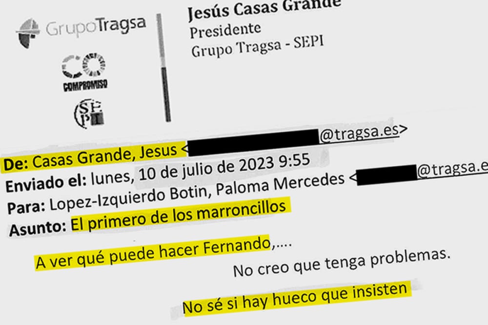 "El primer dels marroncillos": correus interns revelen que l'home del #PSOE en Tragsa va dirigir 'endolls' després de Jésica