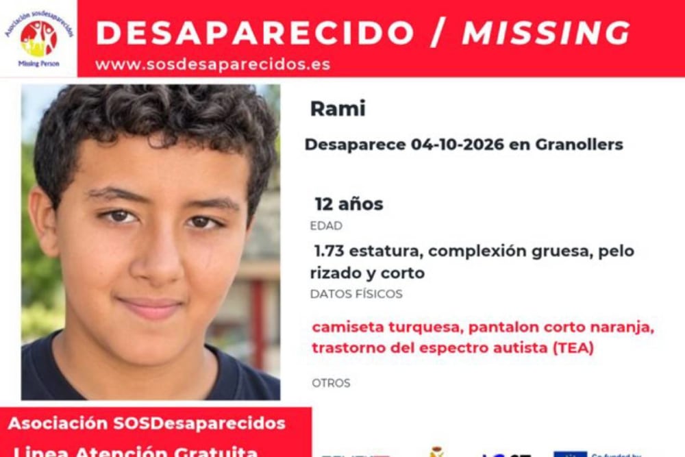 Troben un cadàver en la costa de Sitges que podria ser el de Rami, el nen de 12 anys amb autisme desparecido a Granollers