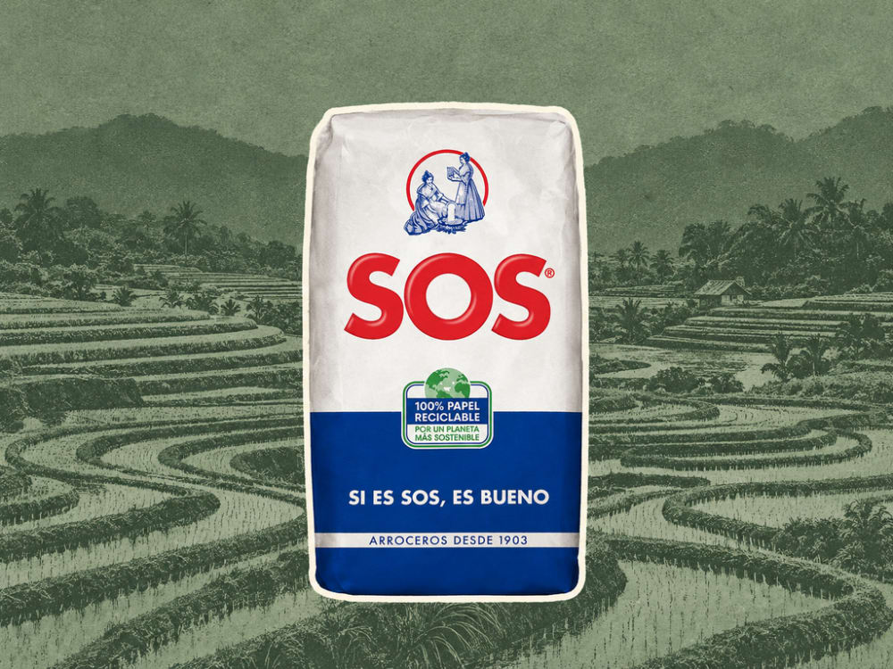 #SOS lleva a les falleres del seu històric envàs i reaviva el debat sobre l'origen de l'arròs que mengem a Espanya