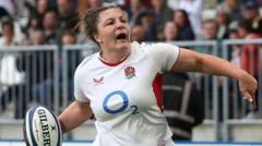 La jugadora de rugbi Amy Cokayne amb la selecció d'Anglaterra.