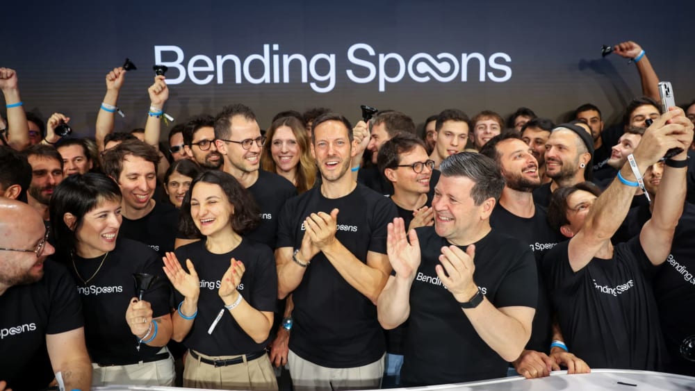 Logotip de l'empresa tecnològica Bending Spoons.
