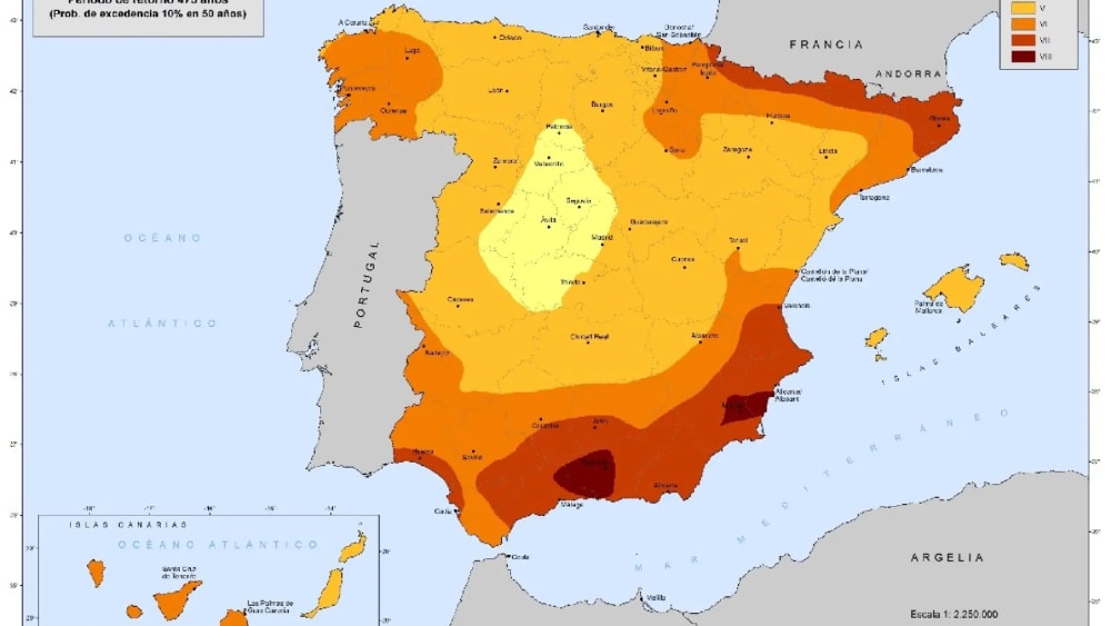 Mapa de risc de terratrèmols a Espanya: consulta els municipis amb major perillositat sísmica